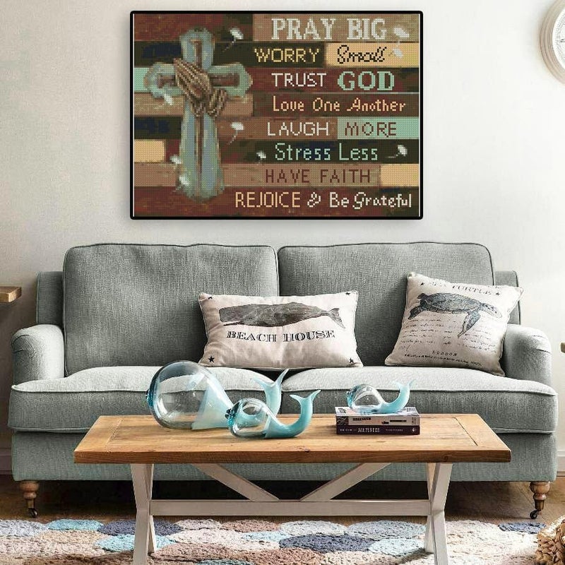 TaeYsck Insprational Stamped Cross Stitch Kits for Adults Beginner, Easy Counted Cross Stitch Kits Printed Christ Stitching Patterns Dimensions Needlepoint Art Crafts Embroidery Kits for Adults Beginners - Image 4